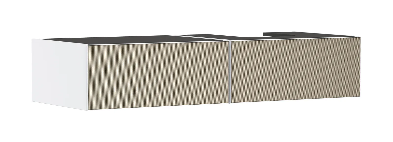 Xevolos E Vanity unit matt white 1370/550 with 2 drawers for console countertop with right cut-out