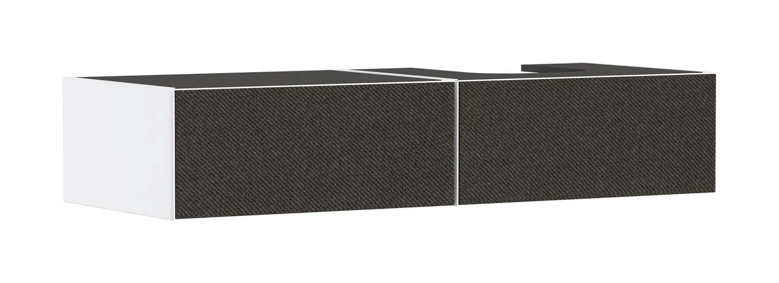 Xevolos E Vanity unit matt white 1370/550 with 2 drawers for console countertop with right cut-out