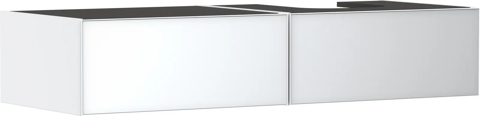 Xevolos E Vanity unit matt white 1370/550 with 2 drawers for console countertop with right cut-out