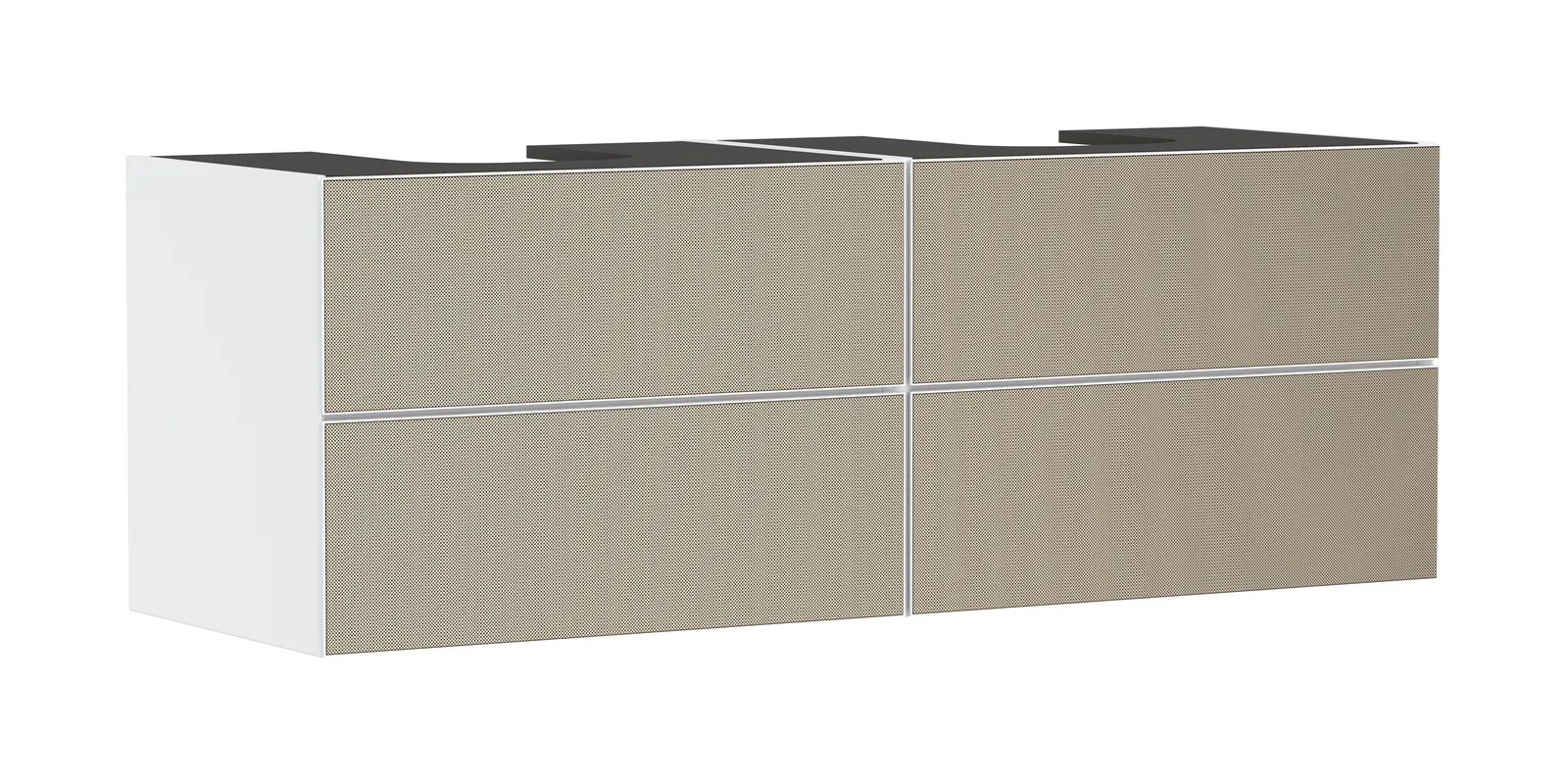 Xevolos E Vanity unit matt white 1570/550 with 4 drawers for console countertop with 2 cut-outs