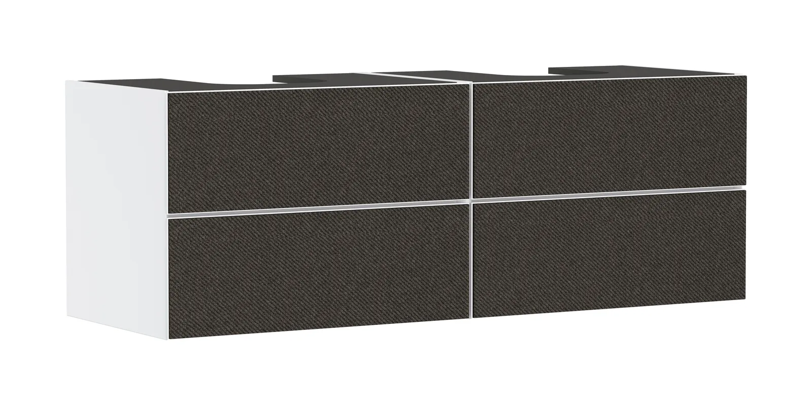 Xevolos E Vanity unit matt white 1570/550 with 4 drawers for console countertop with 2 cut-outs