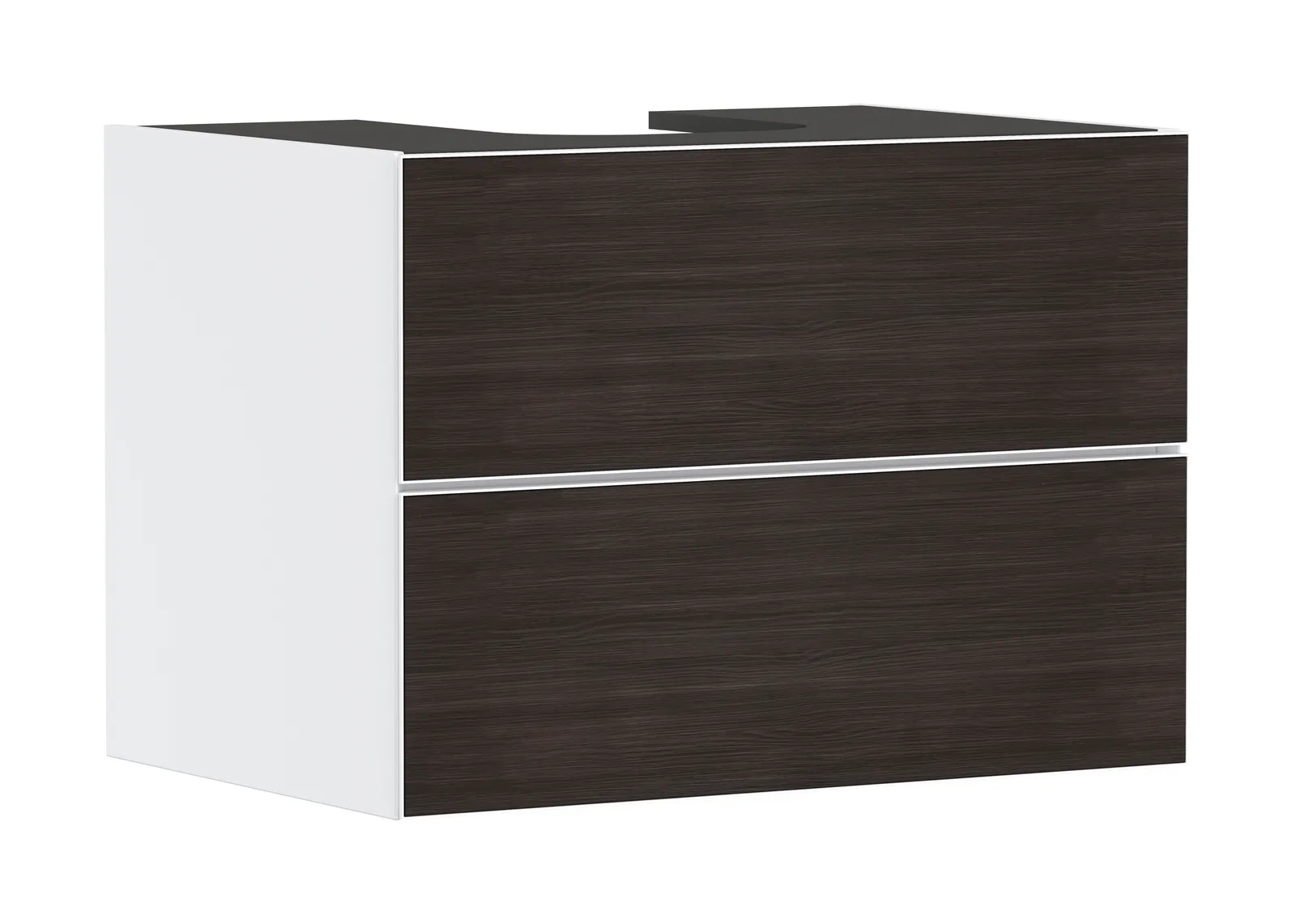 Xevolos E Vanity unit matt white 780/550 with 2 drawers for console countertop with centre cut-out