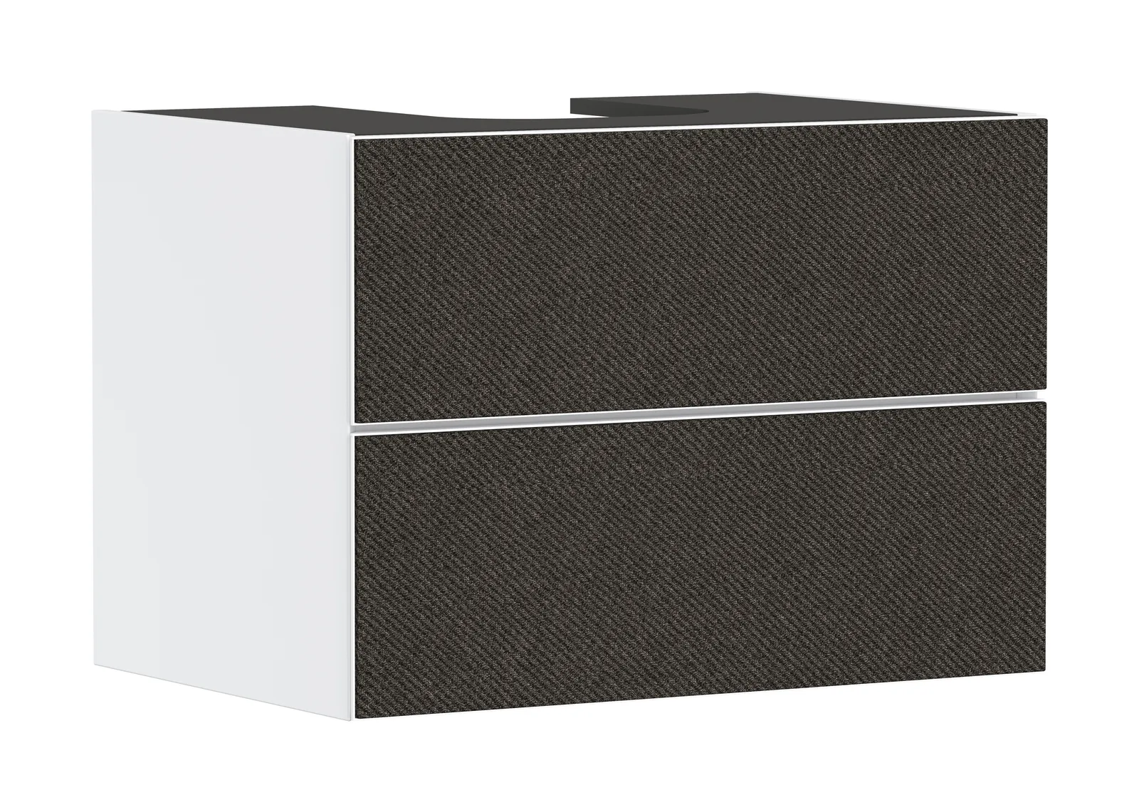 Xevolos E Vanity unit matt white 780/550 with 2 drawers for console countertop with centre cut-out