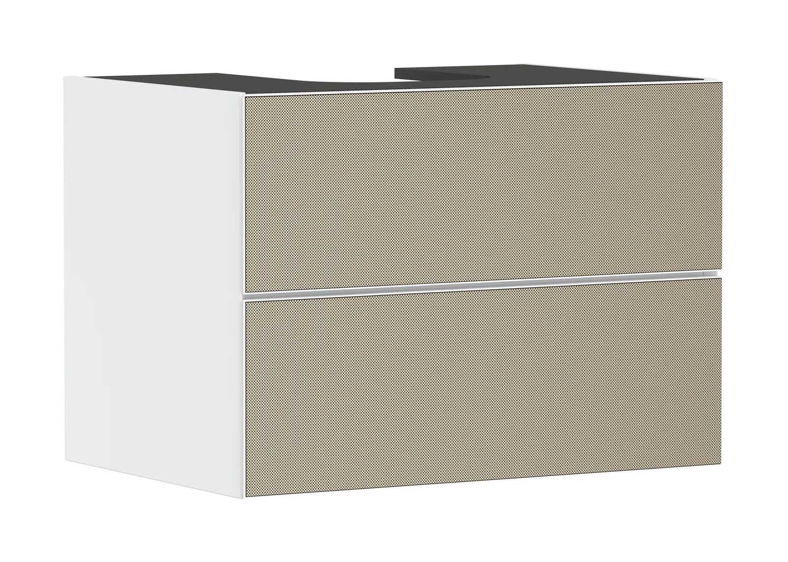 Xevolos E Vanity unit matt white 780/550 with 2 drawers for console countertop with centre cut-out