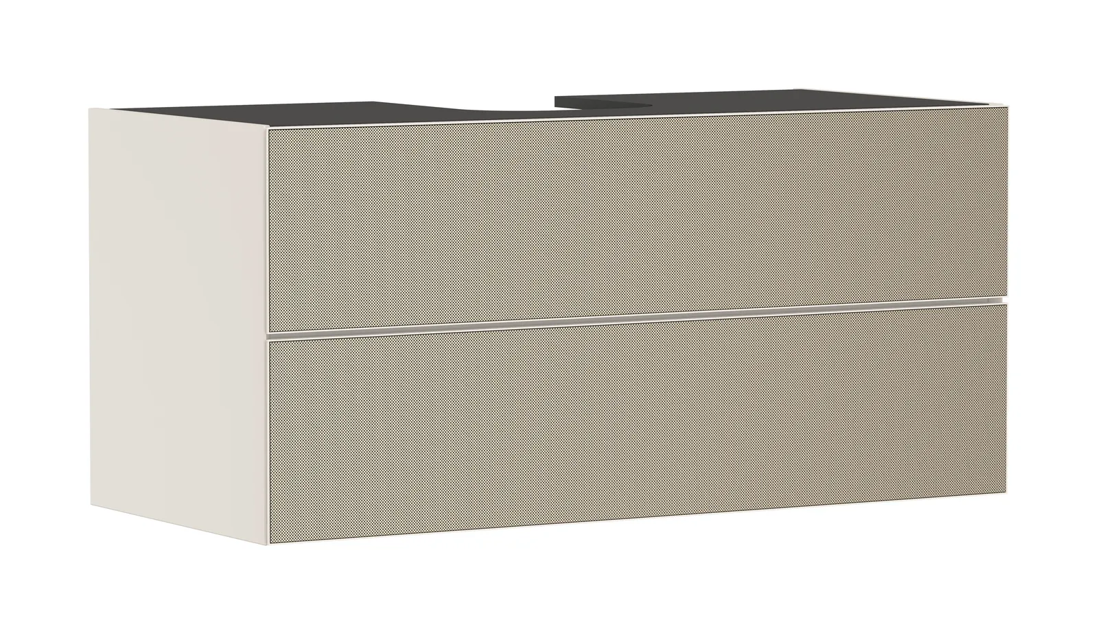 Xevolos E Vanity unit matt sand beige 1180/550 with 2 drawers for console countertop with centre cut-out