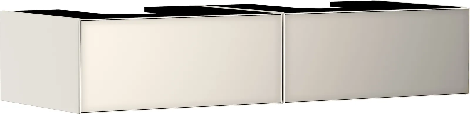 Xevolos E Vanity unit matt sand beige 1370/550 with 2 drawers for console countertop with 2 cut-outs