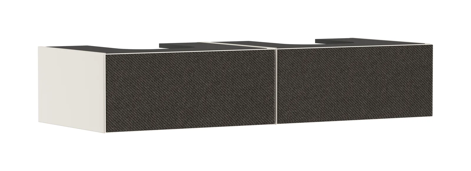 Xevolos E Vanity unit matt sand beige 1370/550 with 2 drawers for console countertop with 2 cut-outs