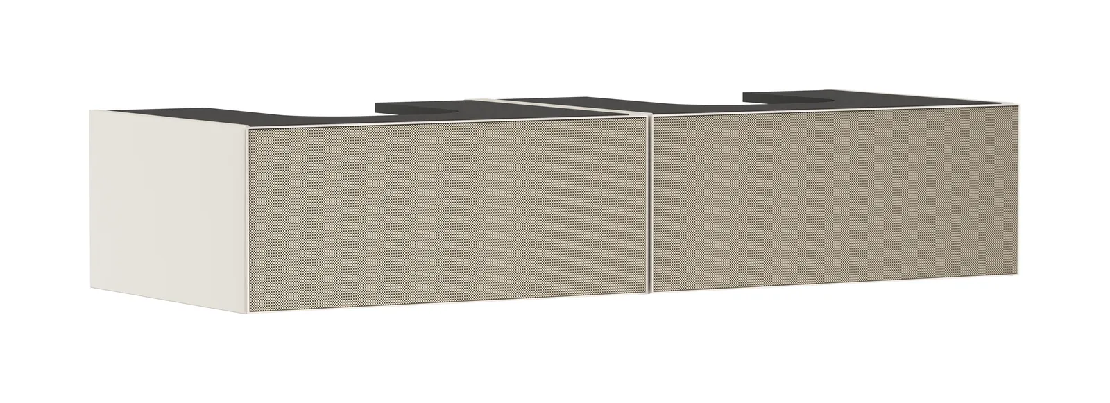 Xevolos E Vanity unit matt sand beige 1370/550 with 2 drawers for console countertop with 2 cut-outs