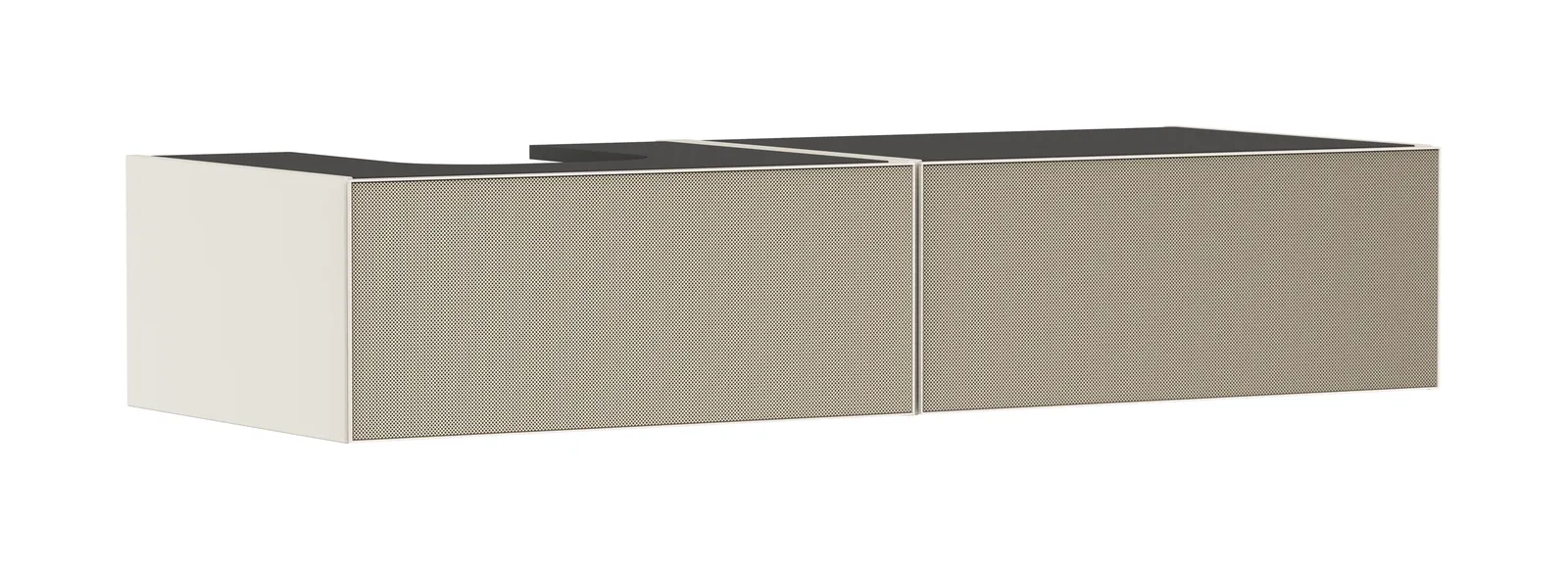 Xevolos E Vanity unit matt sand beige 1370/550 with 2 drawers for console countertop with left cut-out