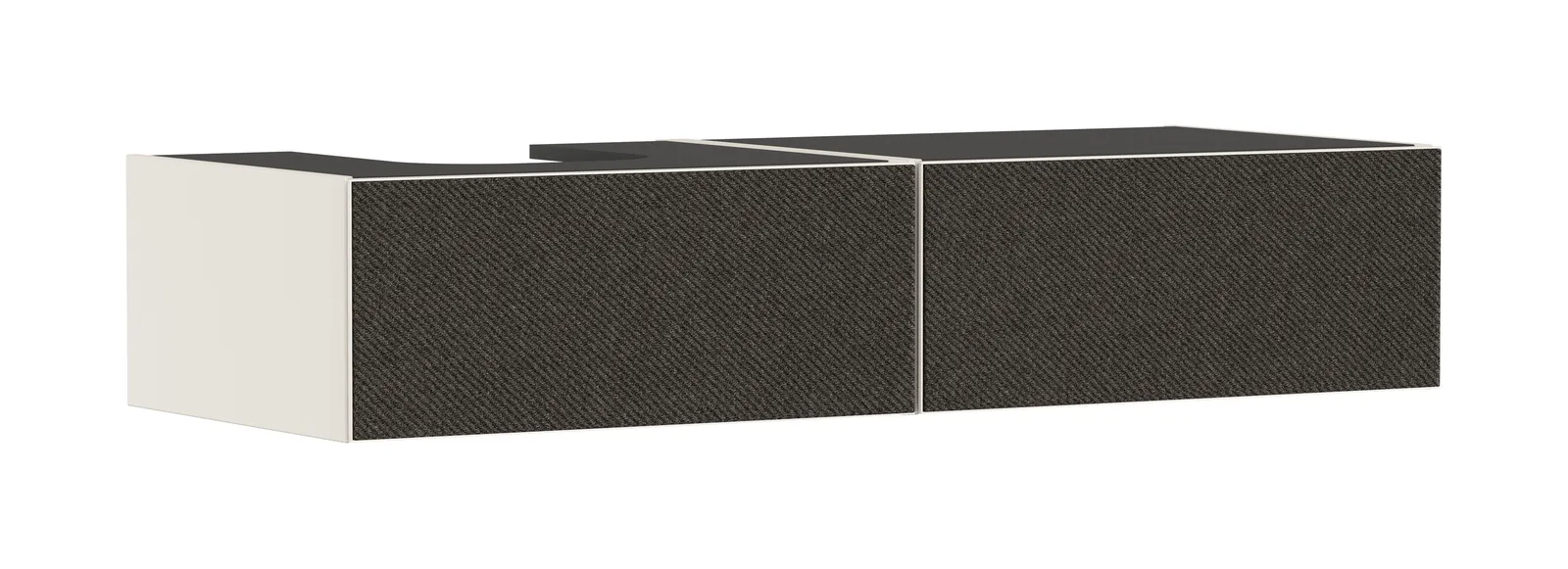 Xevolos E Vanity unit matt sand beige 1370/550 with 2 drawers for console countertop with left cut-out
