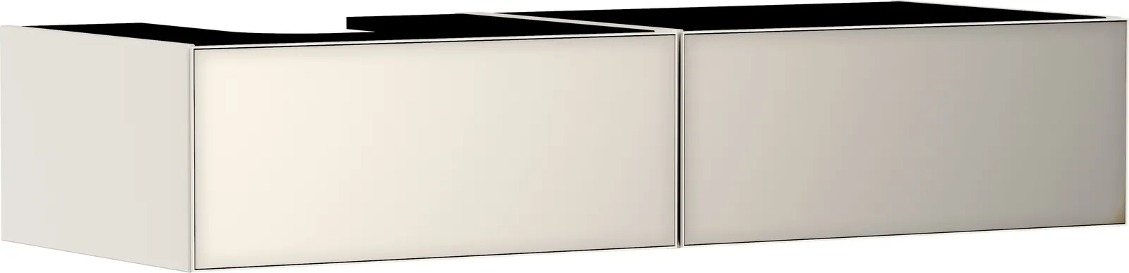 Xevolos E Vanity unit matt sand beige 1370/550 with 2 drawers for console countertop with left cut-out