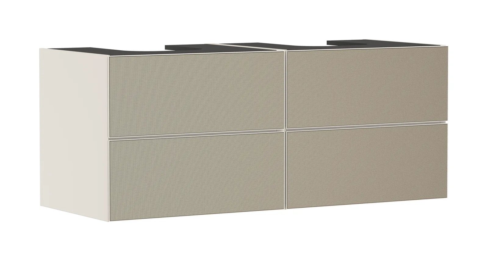 Xevolos E Vanity unit matt sand beige 1370/550 with 4 drawers for console countertop with 2 cut-outs