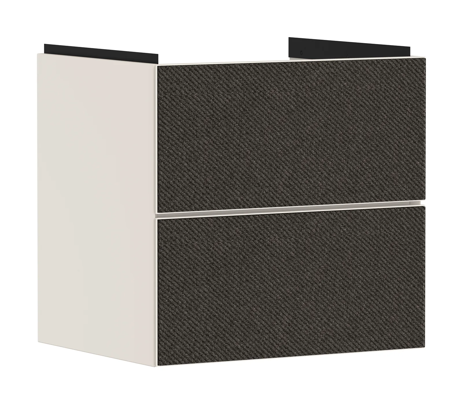 Xevolos E Lavabo tumbasi Sand mat bej 580/475, 2 tortmali bilan, lavabo uchun