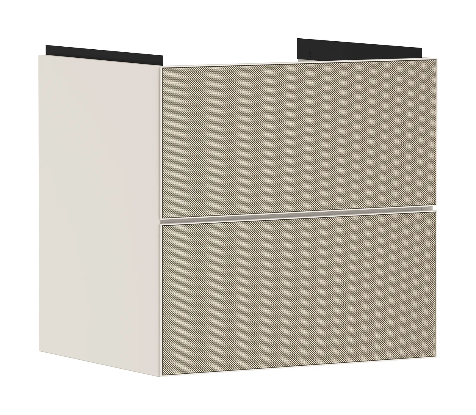 Xevolos E Lavabo tumbasi Sand mat bej 580/475, 2 tortmali bilan, lavabo uchun