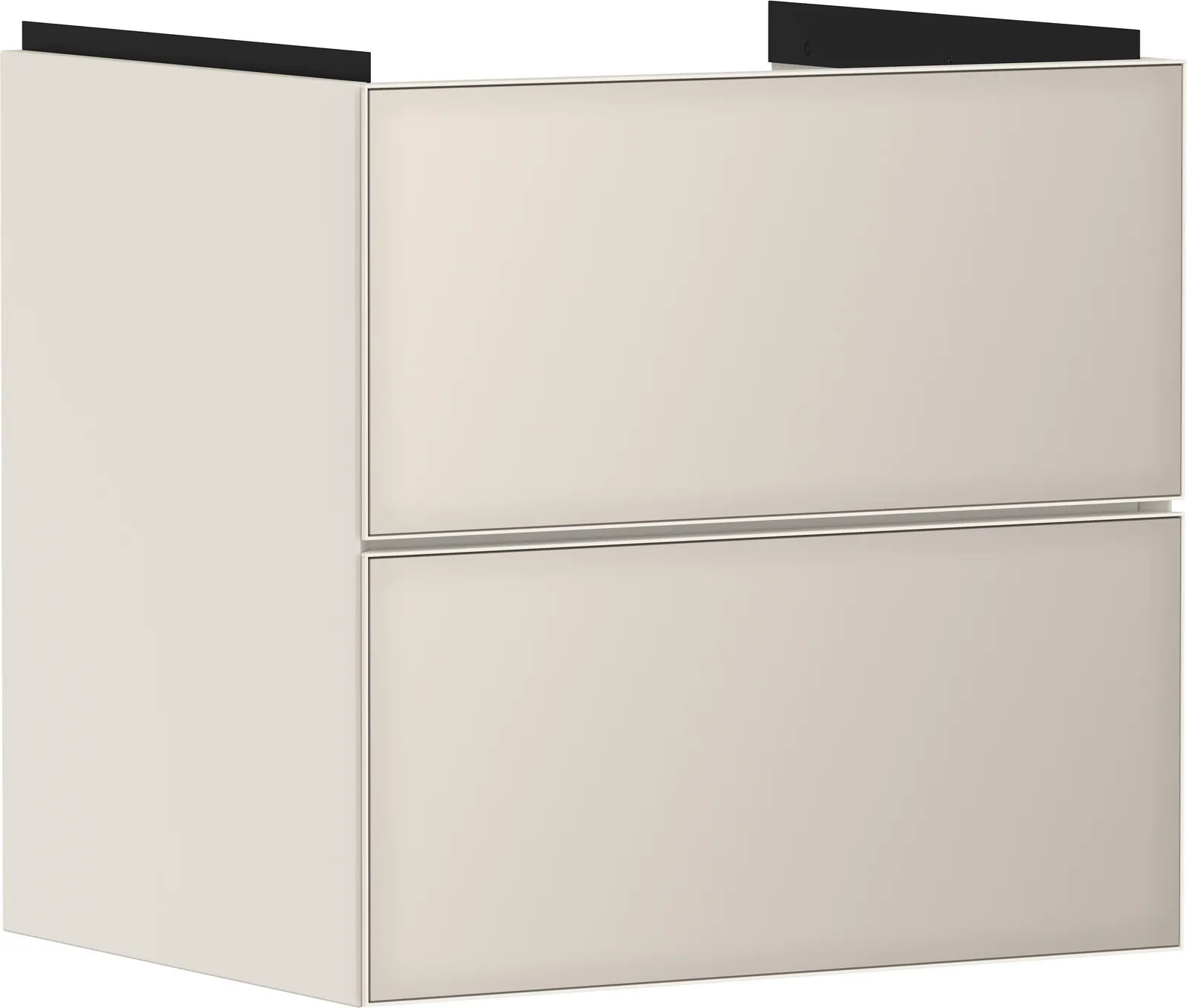 Xevolos E Lavabo tumbasi Sand mat bej 580/475, 2 tortmali bilan, lavabo uchun