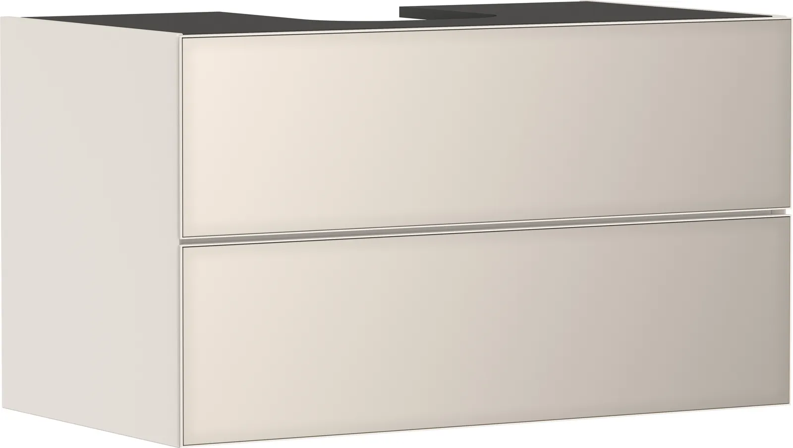 Xevolos E Lavabo tumbasi Sand mat bej 980/550, 2 tortmali bilan, konsol-stoleshnitsa uchun, oʻrtada oʻyiq bilan