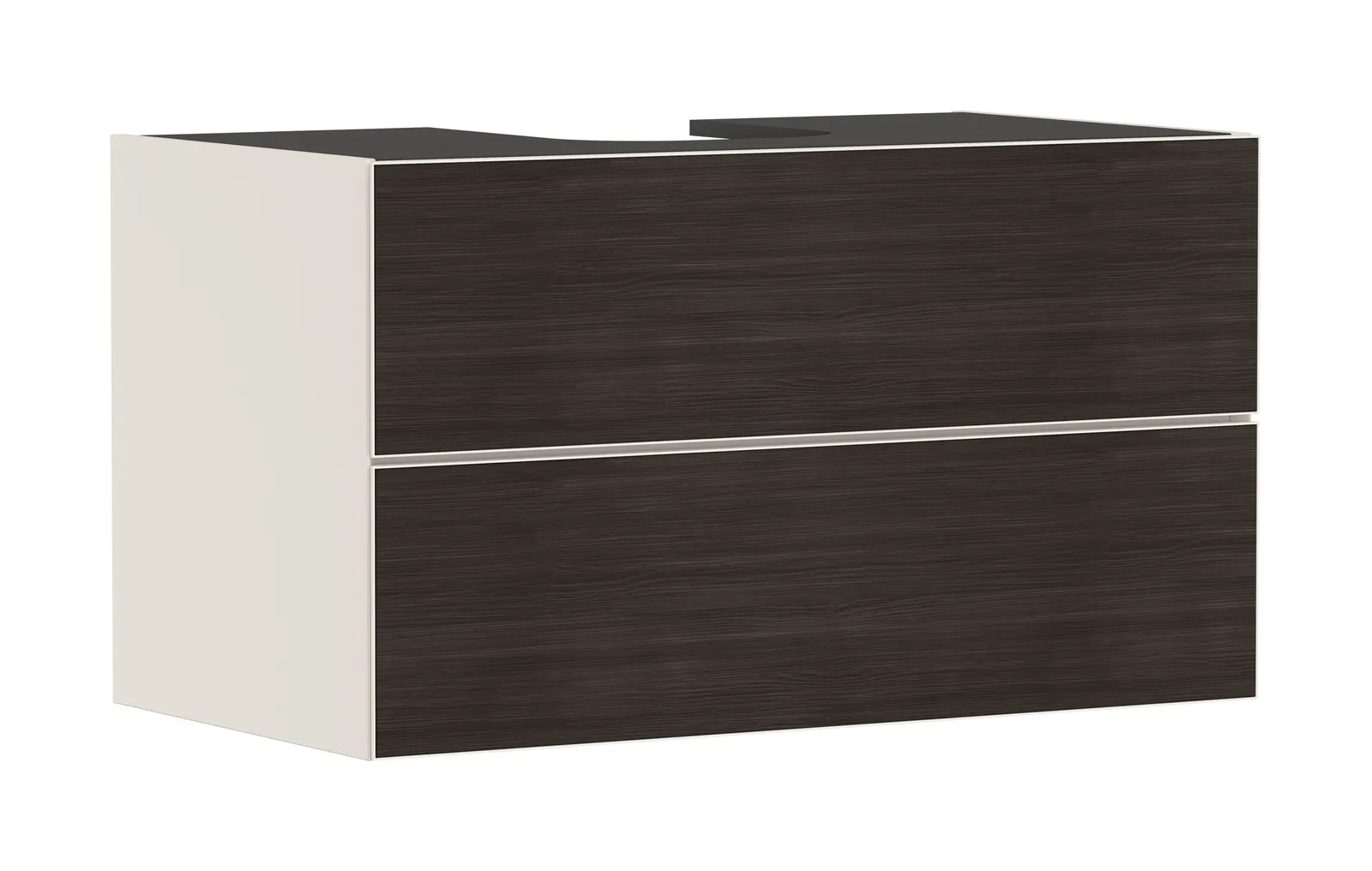 Xevolos E Lavabo tumbasi Sand mat bej 980/550, 2 tortmali bilan, konsol-stoleshnitsa uchun, oʻrtada oʻyiq bilan