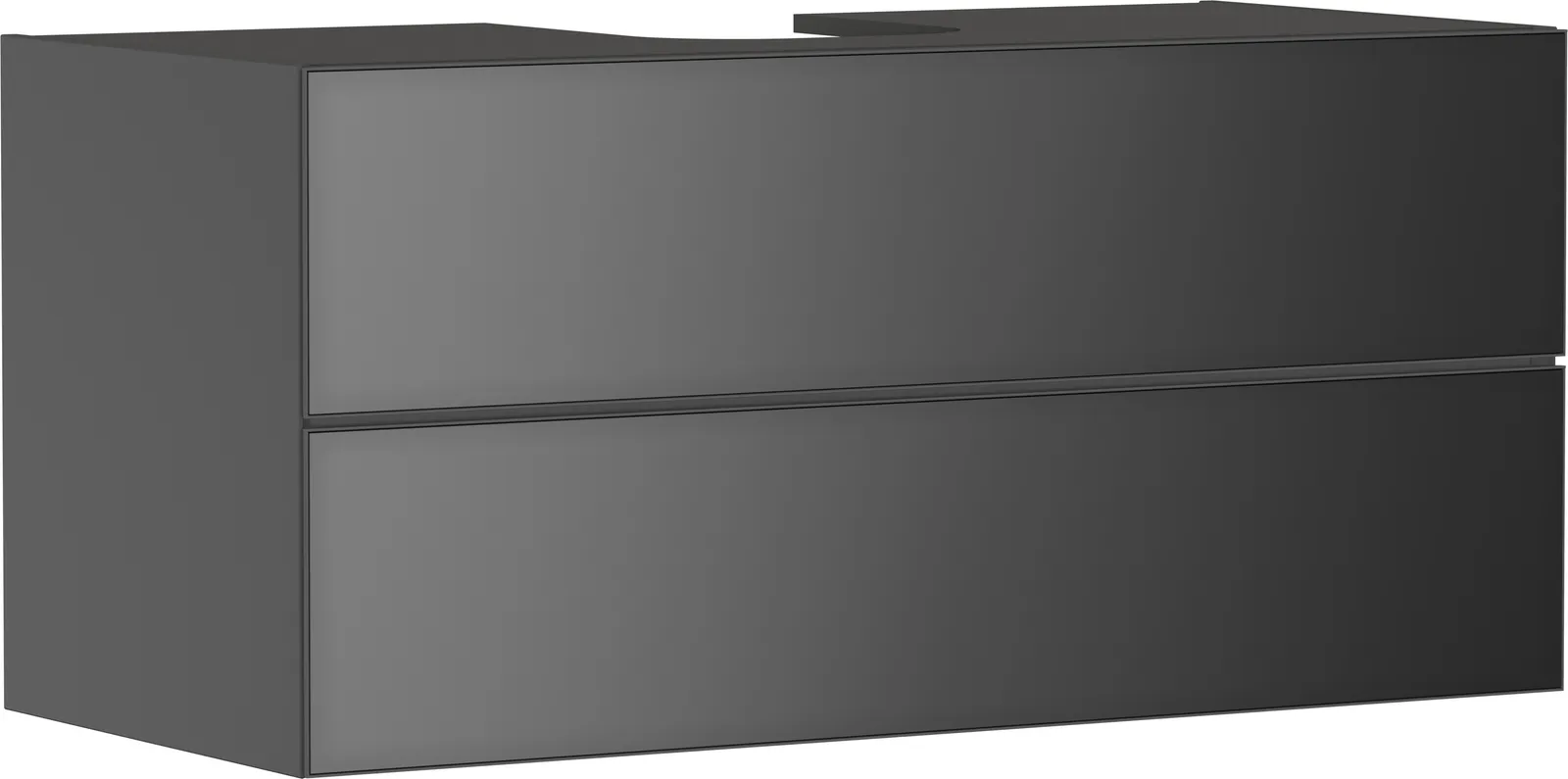 Xevolos E Тумба под раковину серый матовый Slate 1180/550 с 2 ящиками для консоли-столешницы с вырезом по центру