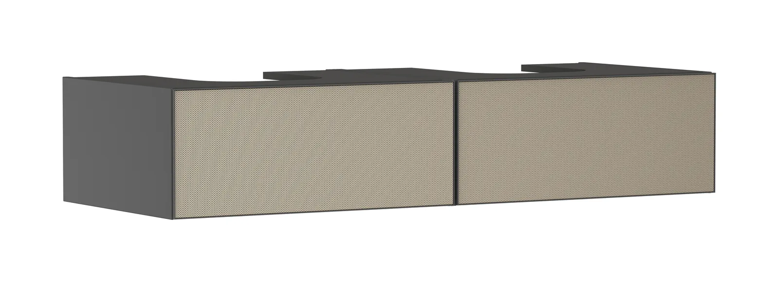 Xevolos E Тумба под раковину серый матовый Slate 1370/550 с 2 ящиками для консоли-столешницы с 2 вырезами