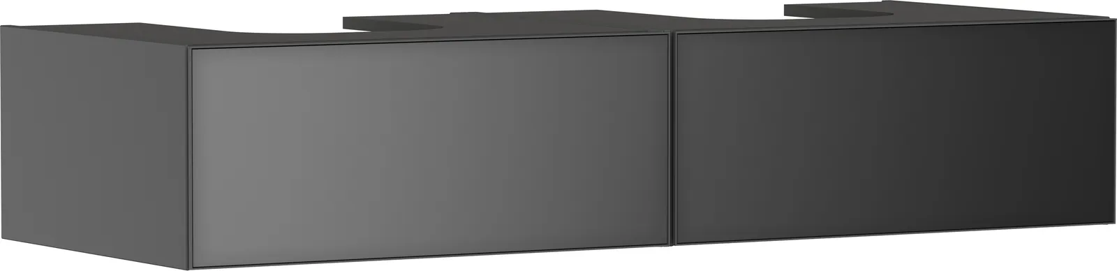 Xevolos E Тумба под раковину серый матовый Slate 1370/550 с 2 ящиками для консоли-столешницы с 2 вырезами