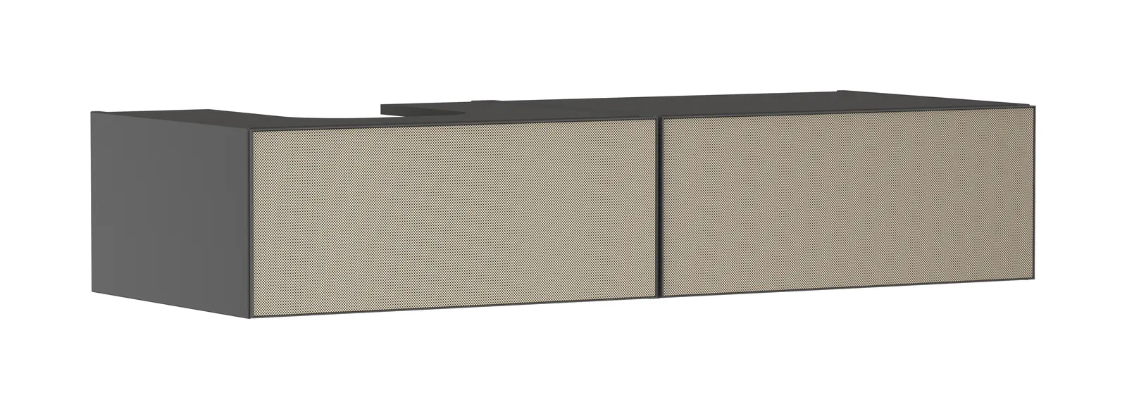 Xevolos E Lavabo tumbasi Slate mat kulrang 1370/550, 2 tortmali bilan, konsol-stoleshnitsa uchun, chapda oʻyiq bilan