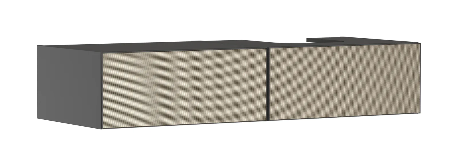 Xevolos E Тумба под раковину серый матовый Slate 1370/550 с 2 ящиками для консоли-столешницы с вырезом справа