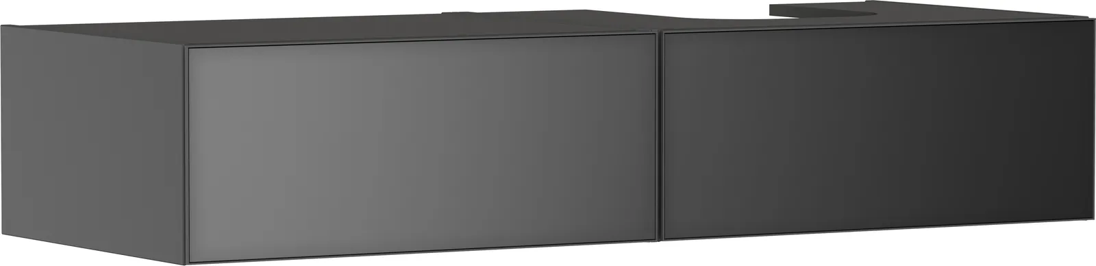 Xevolos E Тумба под раковину серый матовый Slate 1370/550 с 2 ящиками для консоли-столешницы с вырезом справа