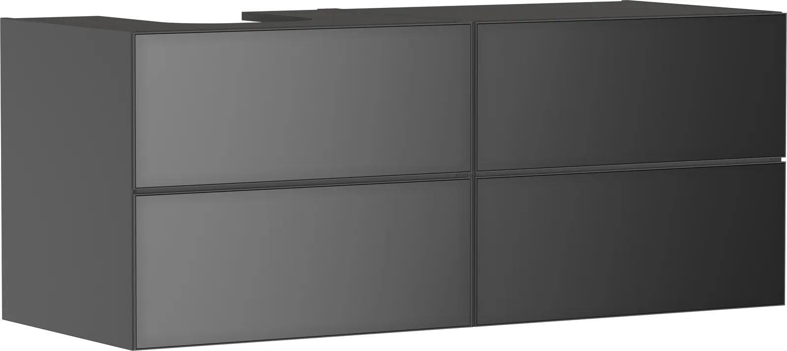 Xevolos E Lavabo tumbasi Slate mat kulrang 1370/550, 4 tortmali bilan, konsol-stoleshnitsa uchun, chapda oʻyiq bilan