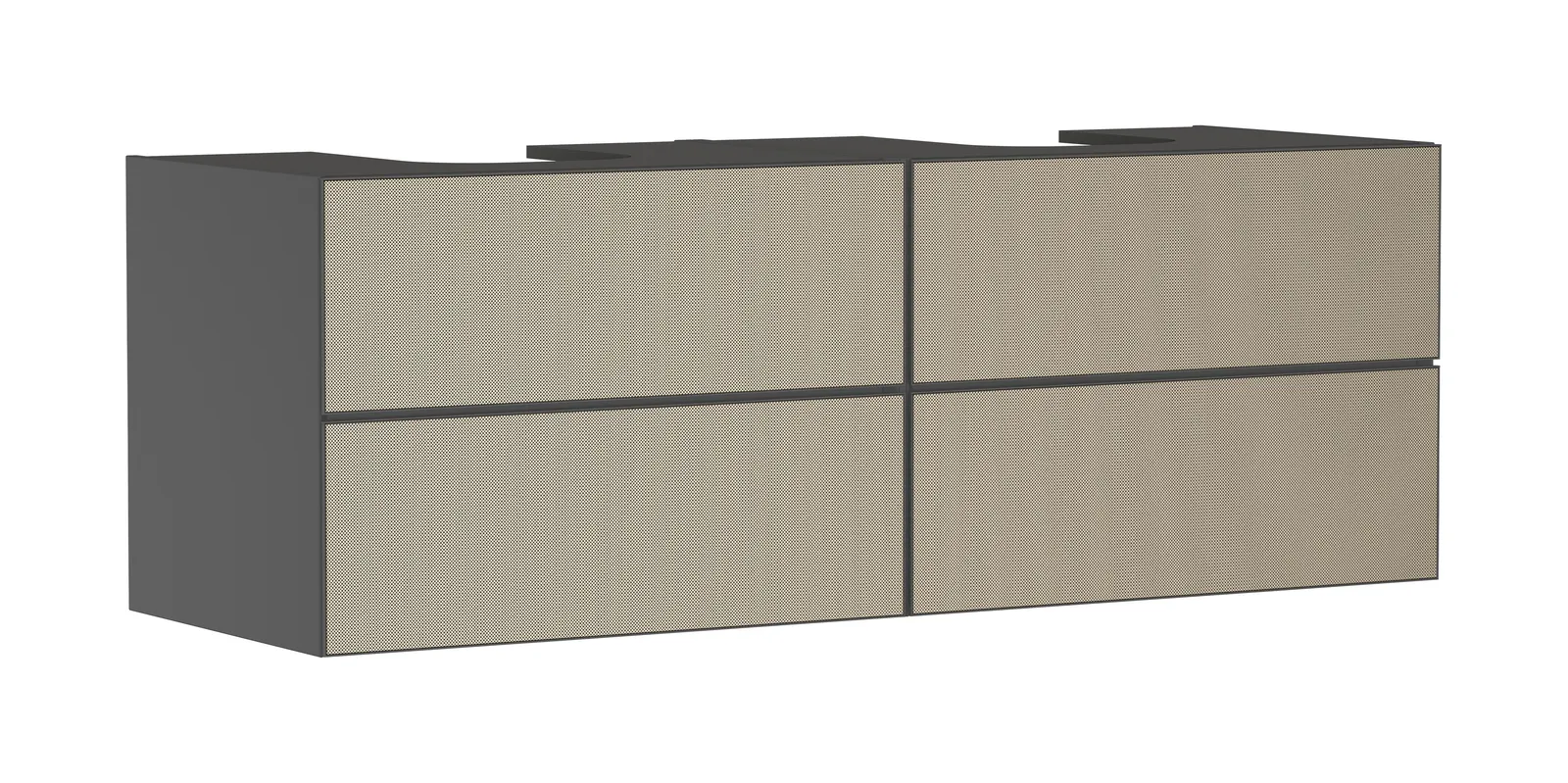Xevolos E Тумба под раковину серый матовый Slate 1570/550 с 4 ящиками для консоли-столешницы с 2 вырезами