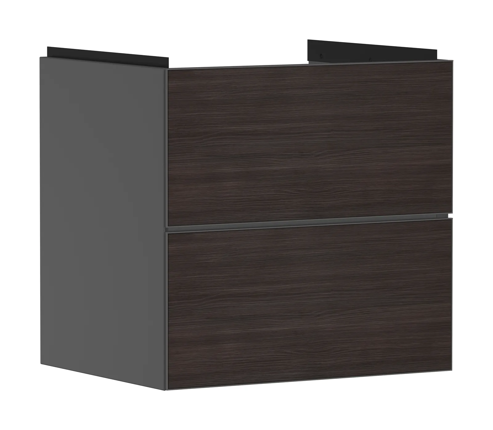Xevolos E Lavabo tumbasi Slate mat kulrang 580/475, 2 tortmali bilan, lavabo uchun