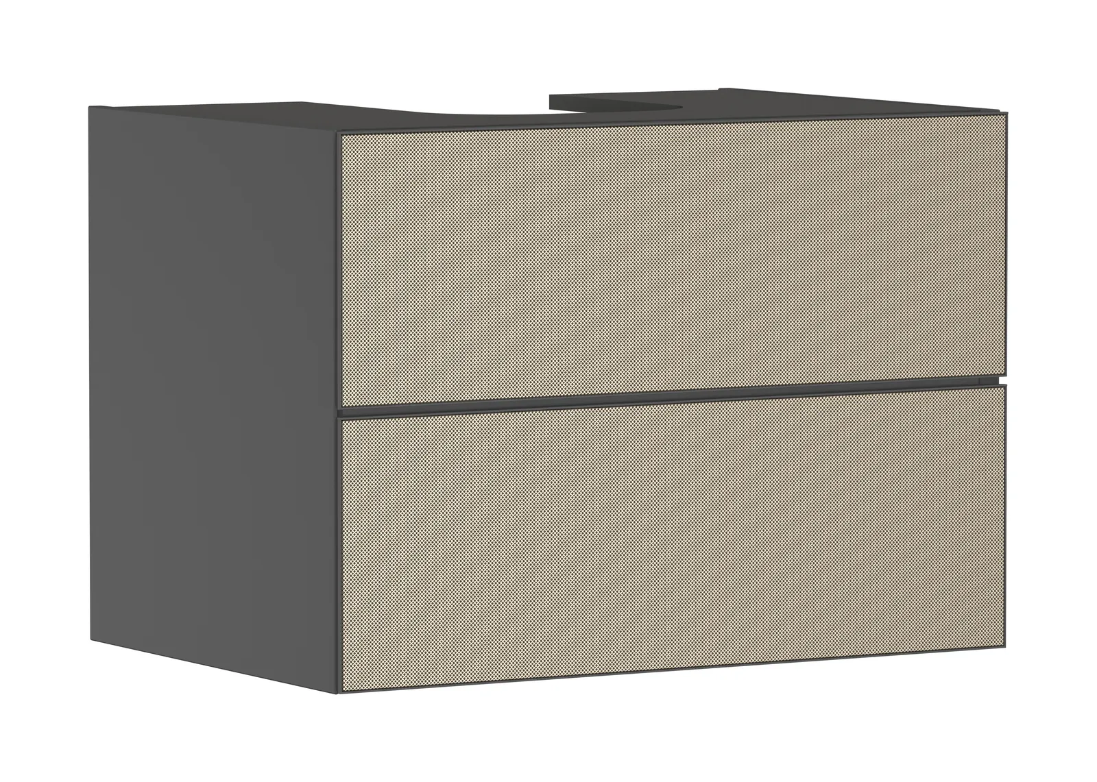 Xevolos E Lavabo tumbasi Slate mat kulrang 780/550, 2 tortmali bilan, konsol-stoleshnitsa uchun, oʻrtada oʻyiq bilan