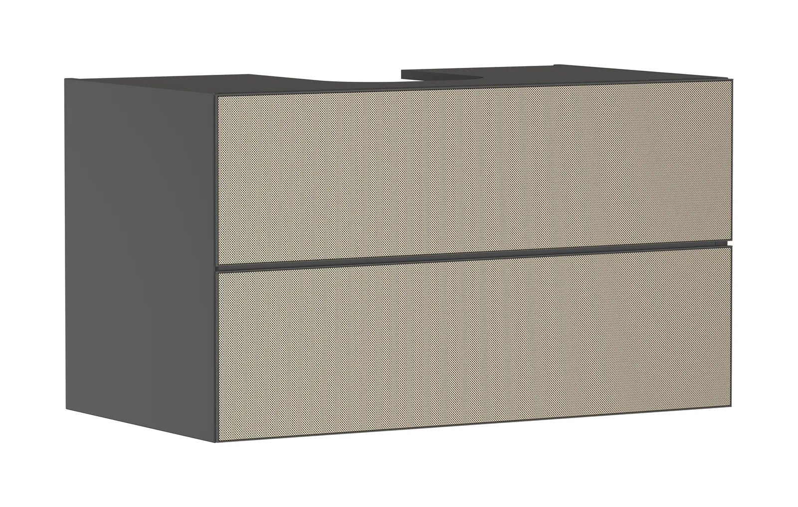 Xevolos E Vanity unit matt slate grey 980/550 with 2 drawers for console countertop with centre cut-out