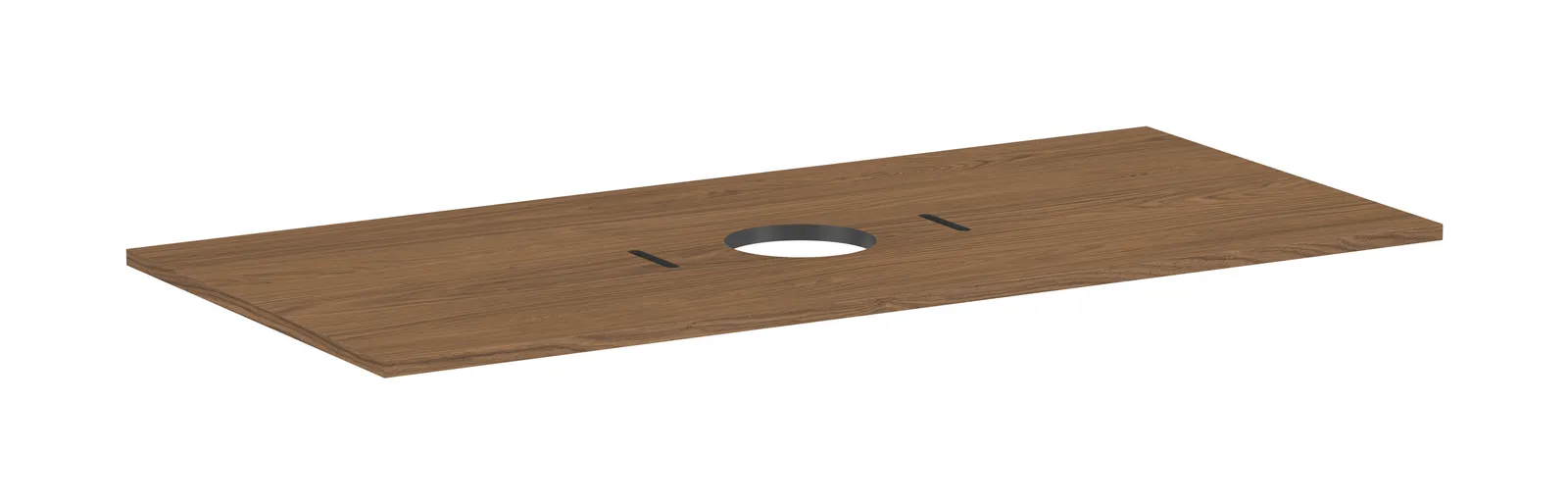 Xilesa E Konsol-stoleshnitsa 1180/550, oʻrtada oʻyiq bilan, kosa lavabo uchun, joʻmrak teshigisiz