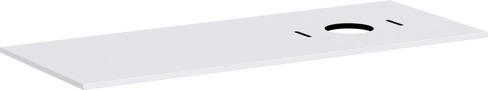 Xilesa E Console countertop 1375/550 with right cut-out for bowl basin without tap hole