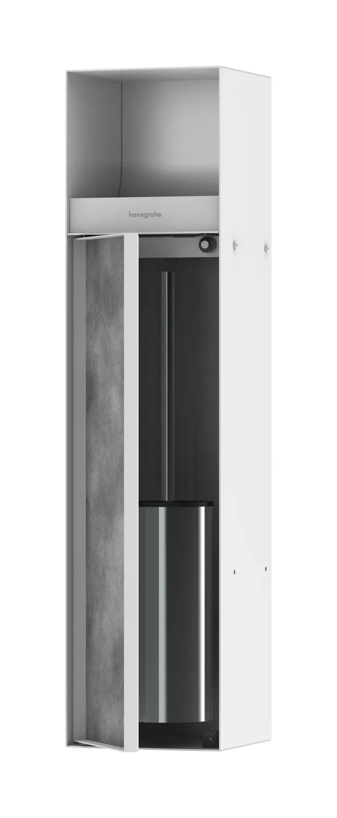 XtraStoris Rock Built-in toilet brush with toilet paper holder and tile-ready door