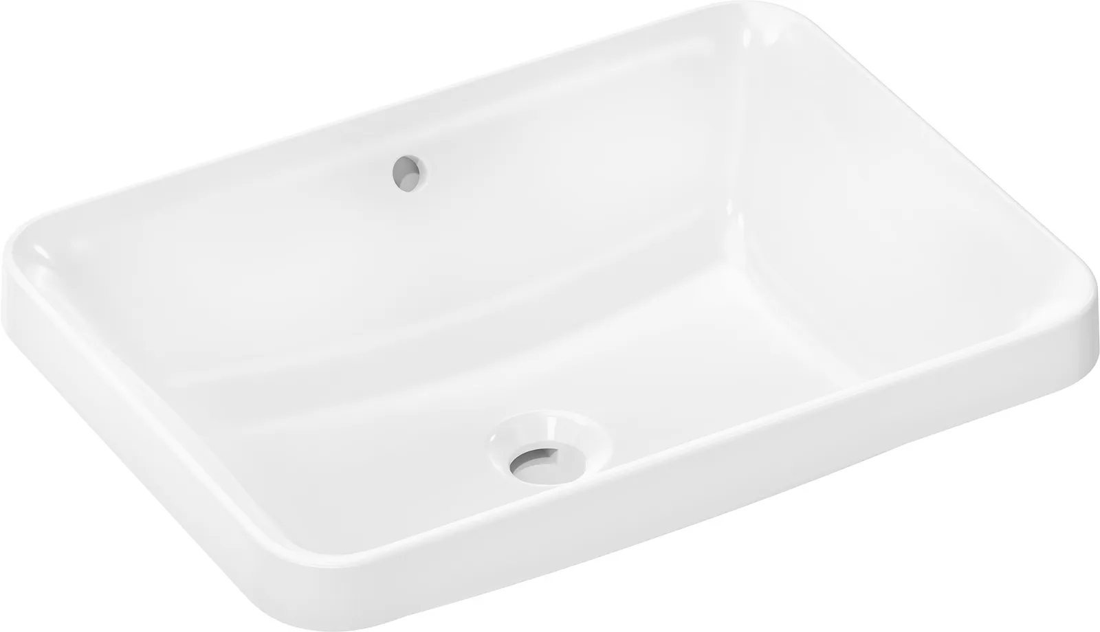 Xuniva Q Countertop basin 550/400 without tap hole, with overflow, SmartClean