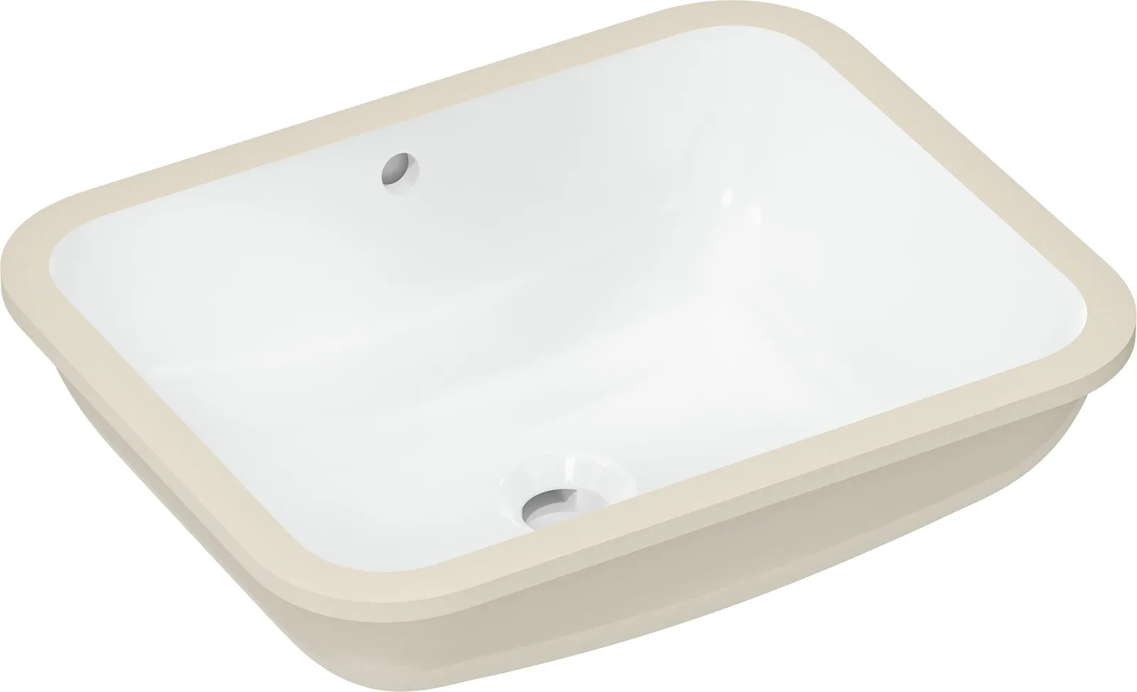 Xuniva Q Undermount basin 450/350 without tap hole, with overflow, SmartClean