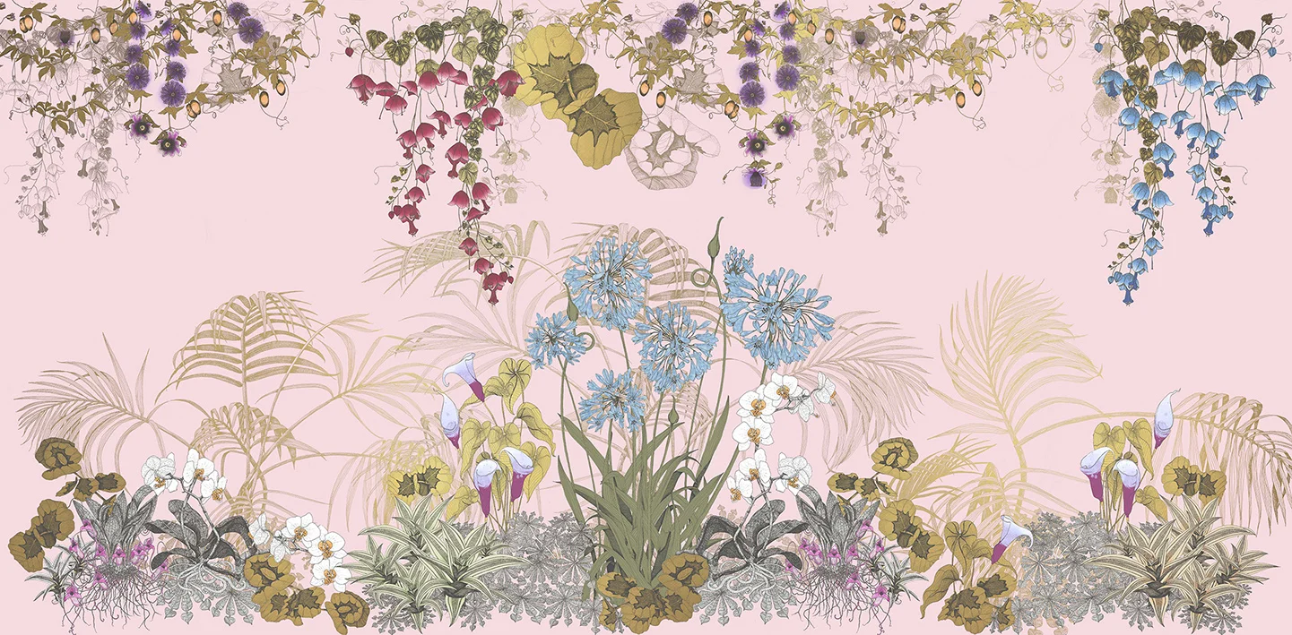 Wallcovering Kew-Pink-Gold