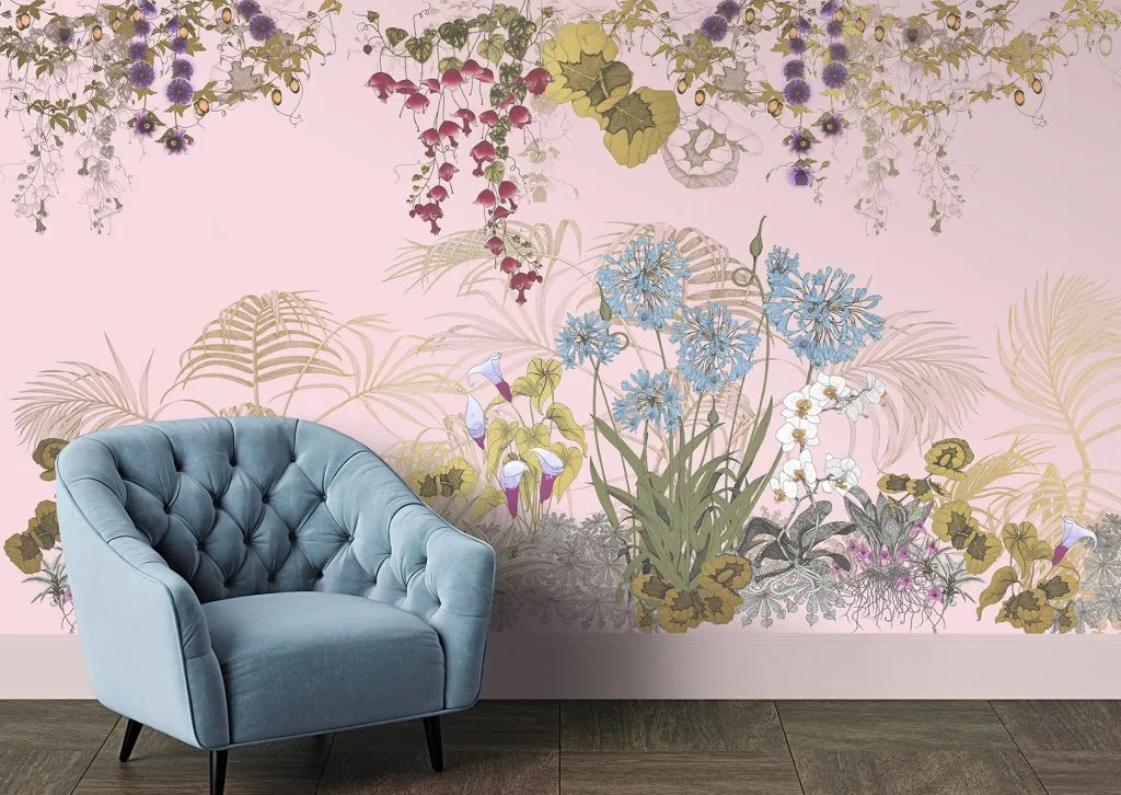 Wallcovering Kew-Pink-Gold