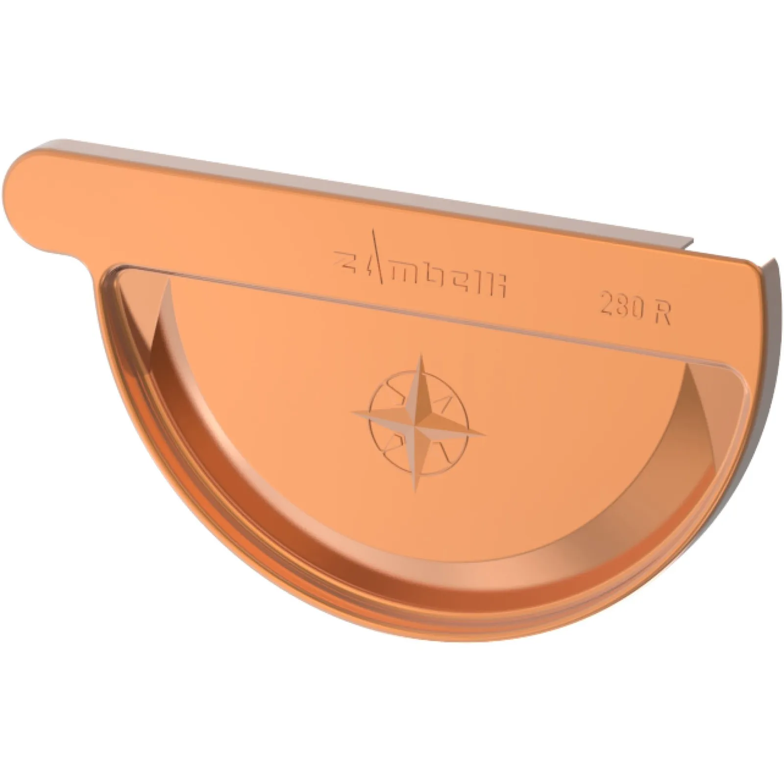 Push-on stop end for soldering, right copper