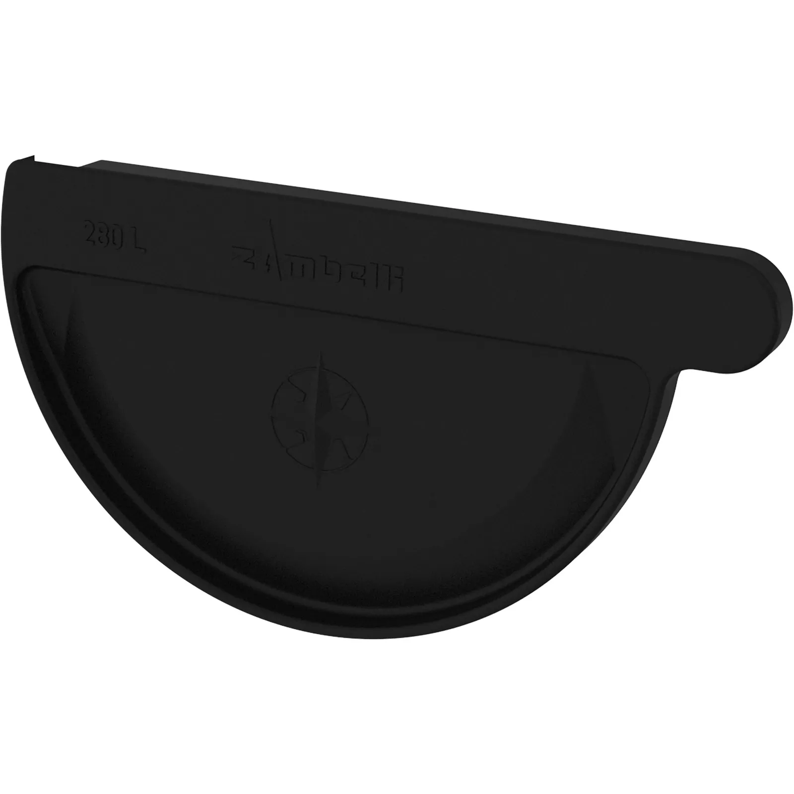 Meister push-on stop end for bonding, left COLORDUR, black (RAL 9005)