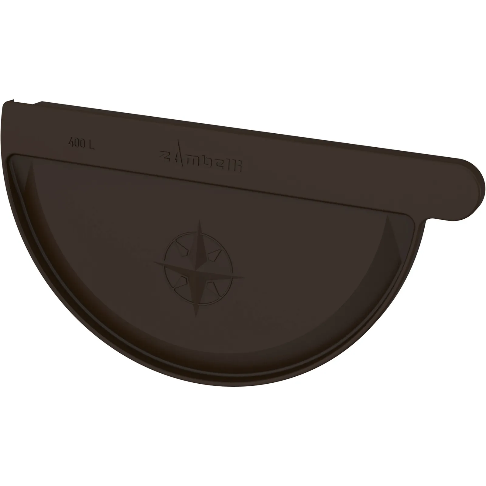 Meister push-on stop end for bonding, left COLORDUR, dark brown (RAL 8019)