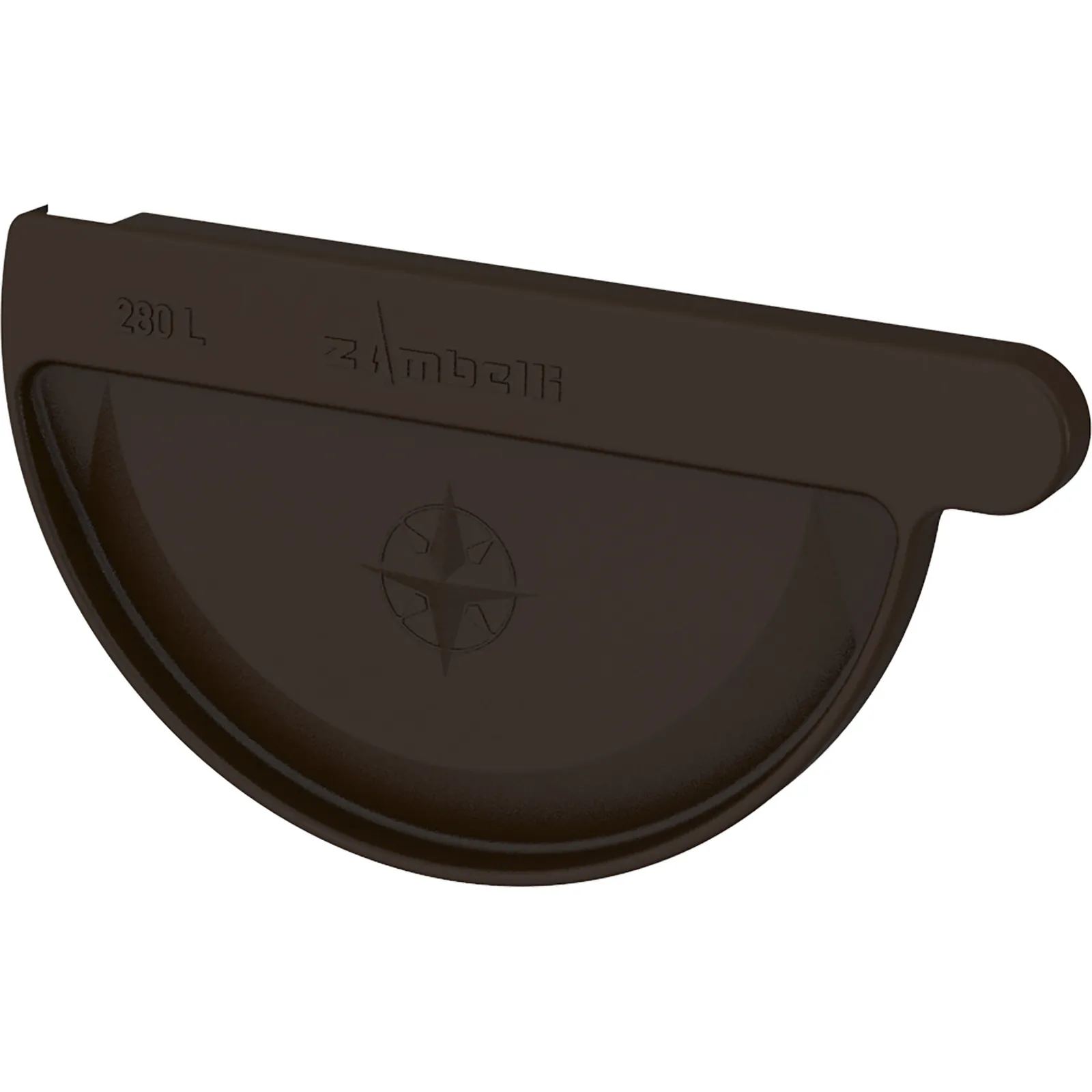 Meister push-on stop end for bonding, left COLORDUR, dark brown (RAL 8019)